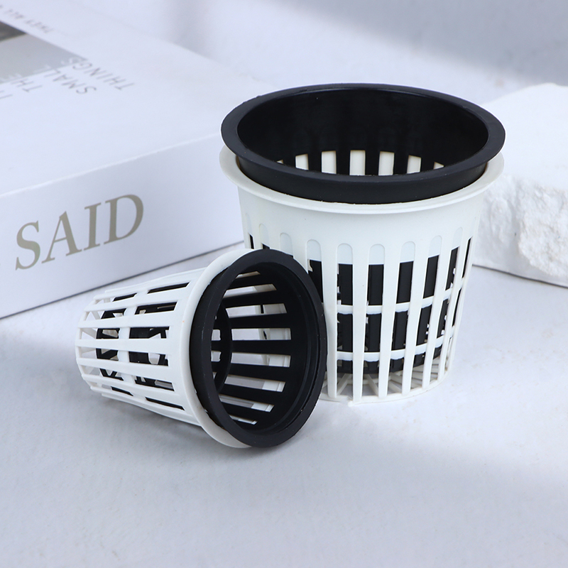 Net Pot 3 Inch - Black White Hydroponic Basket 10PCS 2/3